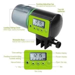 200ML Automatické krmítko pre ryby Vlhkovzdorné vodotesné Elektrické automatické krmítko pre ryby Akvárium Časovač krmítka Dovolenka Víkendový dávkovač krmiva pre ryby