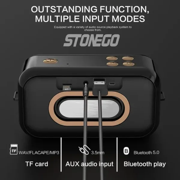 STONEGO 1PC 3D Stereo Bluetooth reproduktor X7 TWS Prenosný retro hudobný duálny reproduktor Bezdrôtový Aux Usb De Som Vonkajší basový reproduktor Soundcore