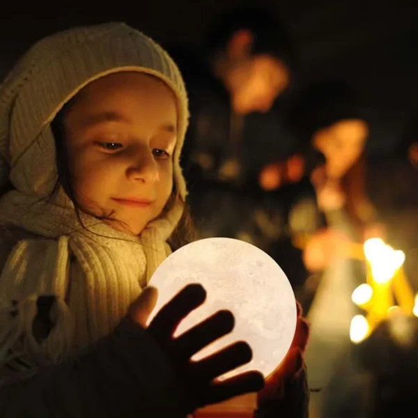 3D mesačná lampa