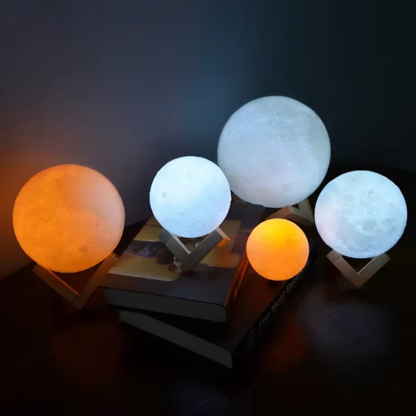 Dropship 3D tlač dobíjateľná mesačná lampa LED nočné ambientné svetlo kreatívne dotykové svetlo pre dekoráciu spálne narodeninový darček