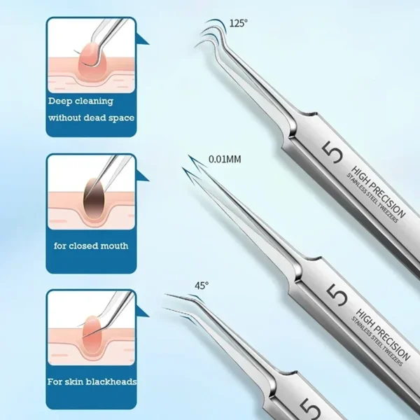 Nemecký Ultra-Fine No. 5 Cell Pimples BlackheadAcne Clip Home Skincare Routine Tweezers Beauty Face Health Salon Special Blackhead Remover Acne Needle Tool