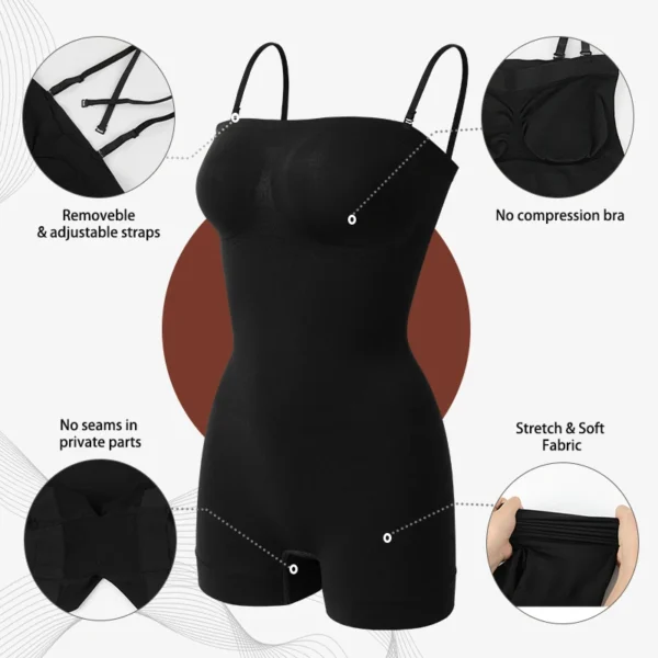 Bodysuit bez ramienok off rameno Bustier pás Snathing tvarovanie Tube Top Dámske šortky Shapewear Tummy Control Body Shaper Waist Trainer Skinny spodná bielizeň