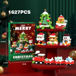 Vianočný zimný stavebný blok Santa Claus Snehuliak Elk Tree Micro Brick Puzzle Assembly Model Home Decoration Xmas Festive Party Gift Kid Toy