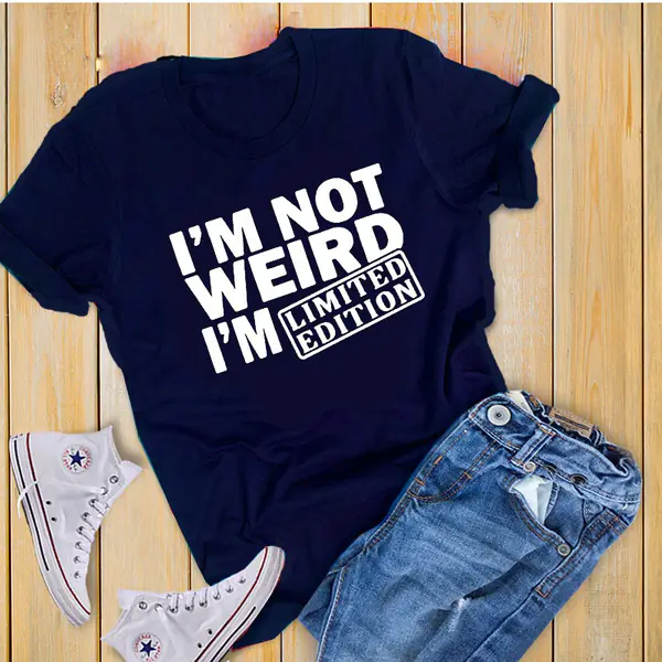 Vtipné triÄko Nie som Äudný, som LIMITOVANà EDÃCIA Dámske triÄká Vtipné pÃsmená vytlaÄené vtipné triÄko s krátkym rukávom Letné topy obleÄenie Vtipné tričko Nie som čudný, som LIMITOVANÁ EDÍCIA Dámske tričká Vtipné písmená vytlačené vtipné tričko s krátkym rukávom Letné topy oblečenie