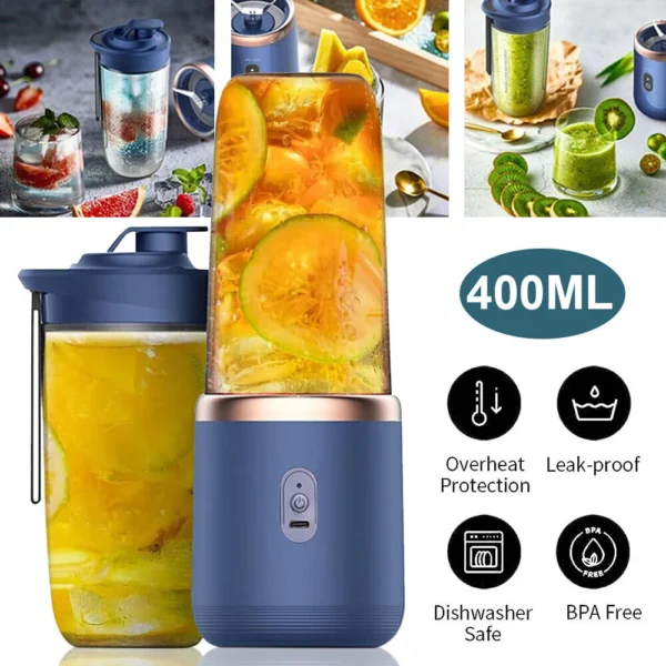 400 + 400 ml stojanový mixér Smoothie Maker Shaker Fitness Chopper Multifunkčný kuchynský robot Mixer Milk Shaker