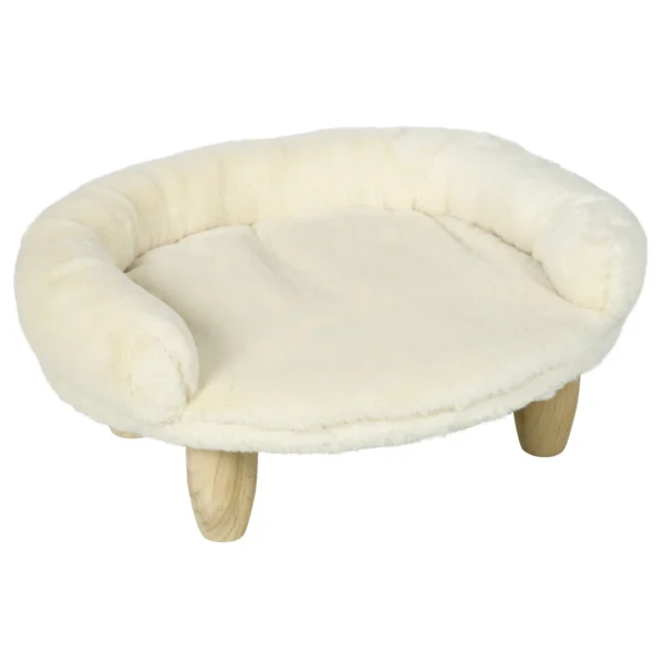 Pawhut Cat Bed Dog Sofa Dog Bed Pet Sofa Vyvýšený gauč pre domáce zvieratá so zvýšeným dizajnom Cream